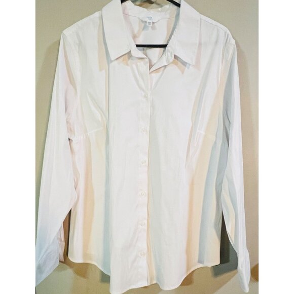 New! Women's Time and Tru White Button-Down Shirt Size XXXL (22) - Picture 2 of 3